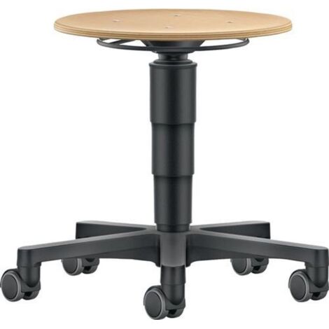 bimos Allround Hocker mit Rollen, Holz, Sitzhöhe 450-650 mm