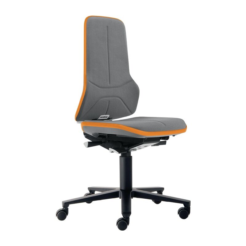 9000454260 Arbeitsdrehstuhl Neon Rollen Supertec-Gewebe grau orange 450-62 - Bimos