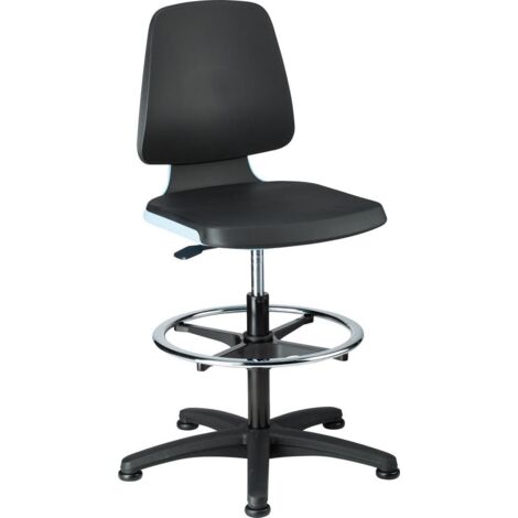 bimos Arbeitsdrehstuhl Labsit Bodengleiter+Fußring Sitzschale blau Integralschaum schw