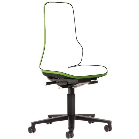 Bimos Arbeitsstuhl grün, ohne Polster Sitzhöhe 450-620 mm mit Rollen