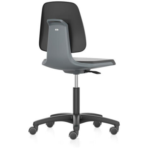 Bimos Arbeitsstuhl Labsit 2, K-Leder anthr. Sitzhöhe 450-650 mm, mit Rollen