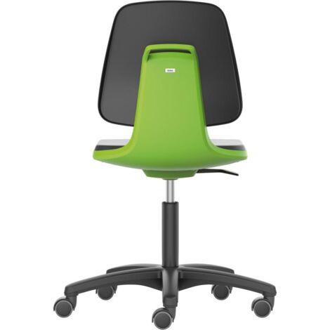 Bimos Arbeitsstuhl Labsit 2, K-Leder grün Sitzhöhe 450-650 mm, mit Rollen