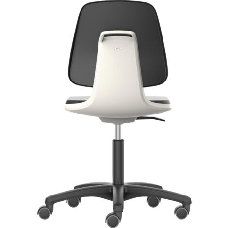 Bimos Arbeitsstuhl Labsit 2, PU weiß Sitzhöhe 450-650 mm, mit Rollen