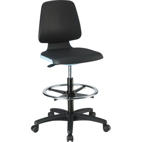 Bimos Arbeitsstuhl Labsit 4, K-Leder blau Sitzhöhe 560-810 mm