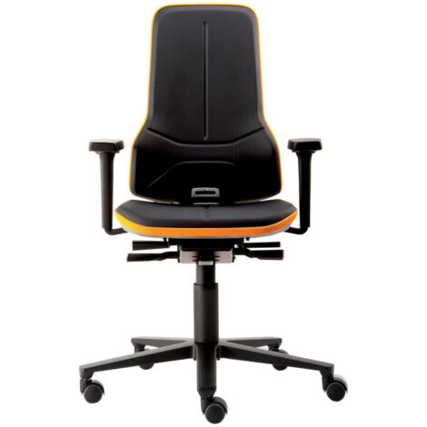 bimos Arbeitsstuhl Neon Basisstuhl mit Rollen Flexband orange Sitzhöhe 450-620 mm ohne Polster