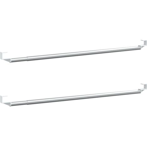 Binari per Tende 2 pz Bianco e Argento 40-60 cm Alluminio vidaXL