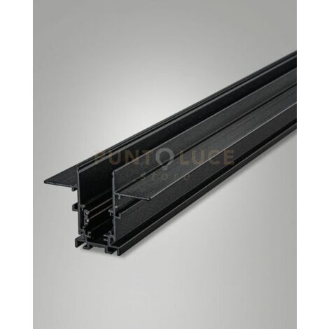 BINARIO 48V NERO INCASSO L300CM CON TAPPI IP20