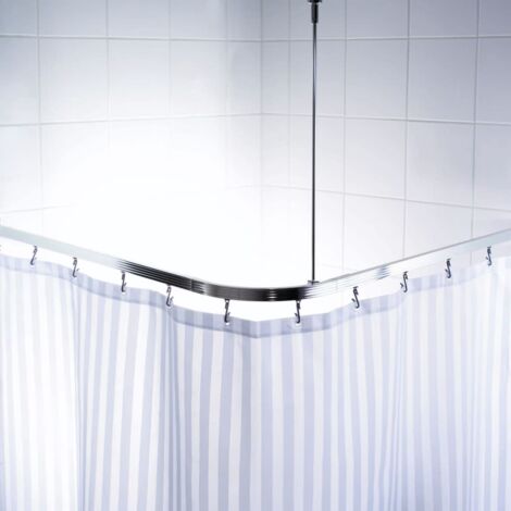 Binario Angolare Tenda Doccia Universale Ganci Cromati 52500 RIDDER