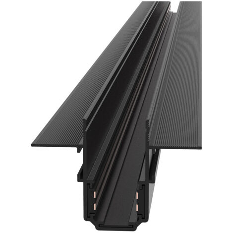 Binario Da Incasso Moderno Busbar Trunkings Exility Con Tappo Alluminio Nero 1M