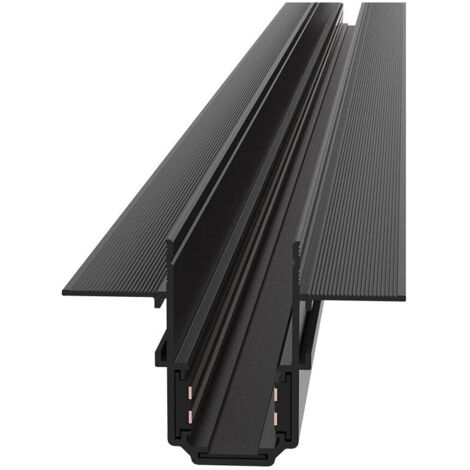 Binario Da Incasso Moderno Busbar Trunkings Exility Con Tappo Alluminio Nero 2M