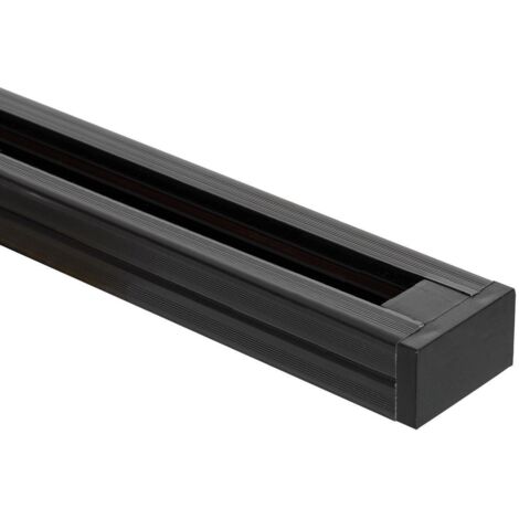 Binario Monofase PC per Faretti LED 2 Metri Nero
