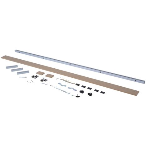 Binario per Porte Scorrevoli con Kit di Accessori Stile Rustico in Legno 200 cm
