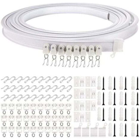 Binario per tende da soffitto flessibile e curvo, semplice supporto per asta pieghevole per pareti divisorie, finestre, soffitti (montaggio superiore a 5 metri)