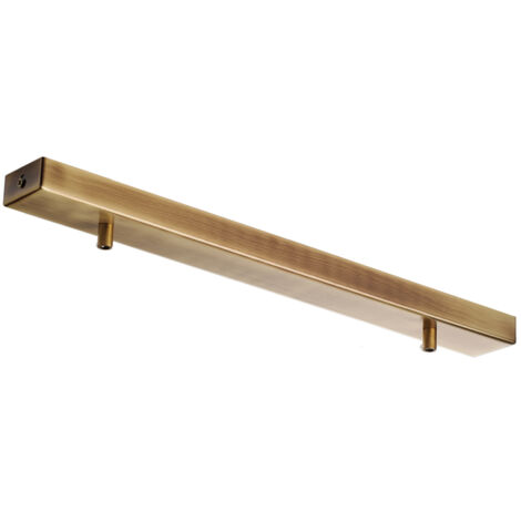 Binario Rettangolare Multicavo 2 Luci In Ferro Bronzato 50 Cm