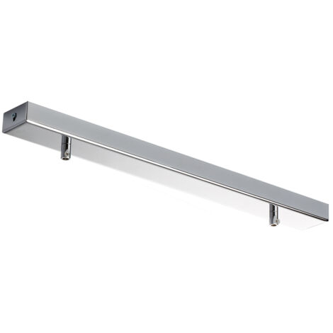Binario Rettangolare Multicavo 2 Luci In Ferro Cromato 50 Cm