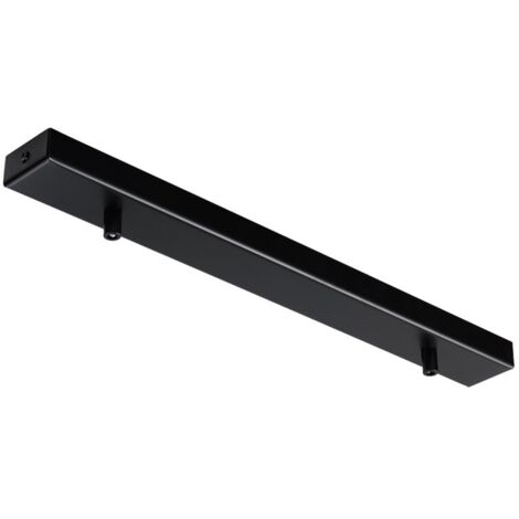 Binario Rettangolare Multicavo 2 Luci In Ferro Laccato Nero 50 Cm