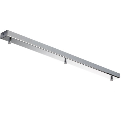 Binario Rettangolare Multicavo 3 Luci In Ferro Cromato 70 Cm