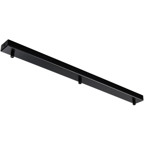 Binario Rettangolare Multicavo 3 Luci In Ferro Laccato Nero 70 Cm