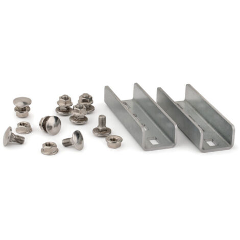 Binario solare perforato INDEXTRUT con vite DIN-603 A2 e dado DIN-6923 A2. Valido per binario GP-XS 41x1,5 - M8x16
