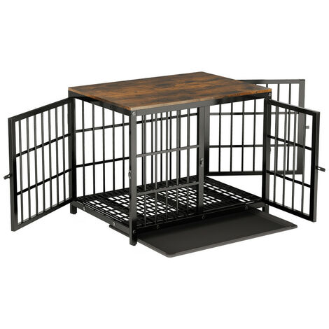 Bingo Paw – Cage pour chien intérieure en bois – 3 portes – Dimensions 78x56x65cm – Espace intérieur 74x52x56.5cm – Poids 19.1kg