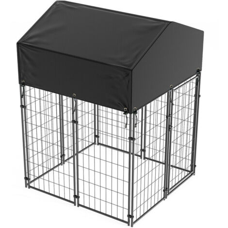 Bingo Paw – Chenil pour chien extérieur en métal – Cage XXL avec toit en tissu oxford – Dimensions 165 x 127 x 120 cm – Serrure de porte professionnelle