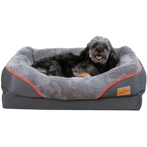 Bingo Paw – Coussin orthopédique pour chien déhoussable – Mousse à mémoire de forme 12 cm – Design imperméable et antidérapant – L 83x57x25cm