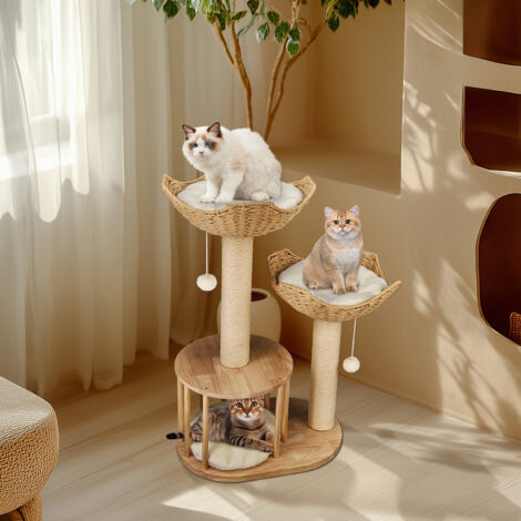 BingoPaw Cat Jumbo Scratching Post Tower Condo Large Kitten Climbing Tree Activity Centre