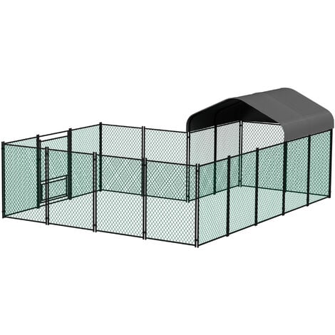 BingoPaw Large Chicken Run Cage Poultry Duck Metal Fence With Roof