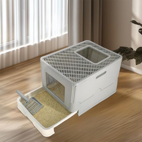 BingoPaw Lettiera per Gatti Chiusa Toilette per gatti con cassetto per gatti fino a 7 kg
