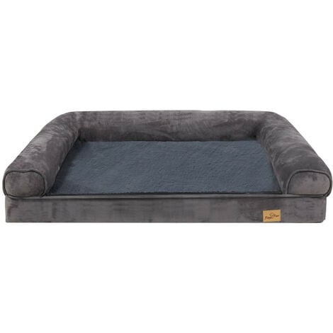 BINGO PAW Orthopädisches Grosse Hunde Hundebett, Waschbar Flauschig Hundesofa Hundekorb mit Schaumkissen - rutschfest Hundebetten Grau XL 120x90 cm