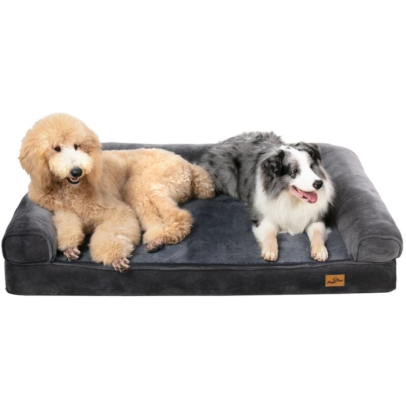 Hundebett xxl Orthopädisches Hundesofa, Hund Couch waschbar Hundekorb für Grosse Hunde - Ergonomisches Hundematratze grau 135x100x12 cm - Bingopaw