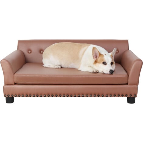 BingoPaw Pet Sofa Chair Bed PU Leather Indoor Dog Cat Puppy Cushion Couch Lounger, Large 102 x 72 x 40cm