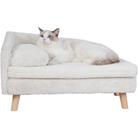 BingoPaw Sofá impermeable para mascotas sofá cama elevado para perros y gatos con cojín y almohada, pequeño