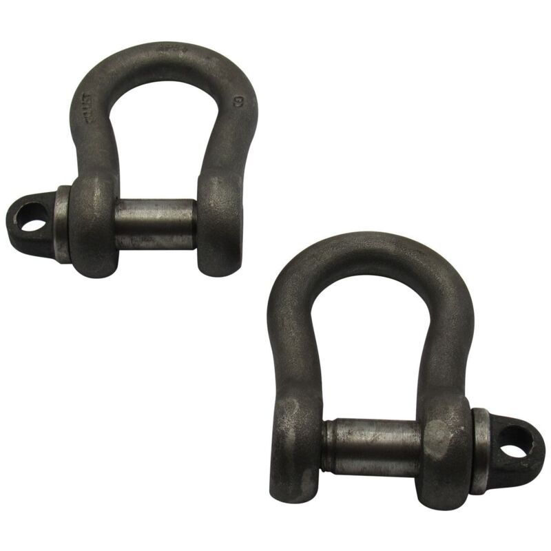 Securefix Direct - X2 0.15 Ton Self Colour Large Bow Shackles With Screw Pin - BS3032 150KG Lifting Towing Certified