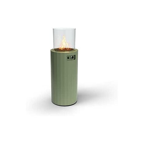 Bino - Planika - Chauffage de terrasse, colonne de feu, cheminée à gaz propane ou GPL, hauteur 102cm, 8KW Pale Green + Housse