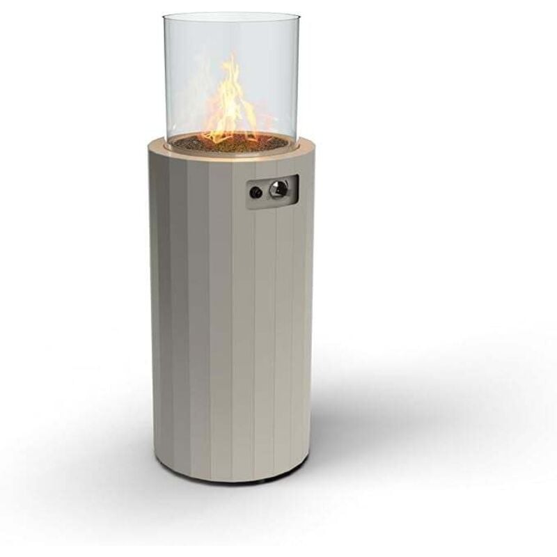 Bino - Planika - Chauffage de terrasse, colonne de feu, cheminée à gaz propane ou GPL, hauteur 102cm, 8KW Silk Grey+ Housse