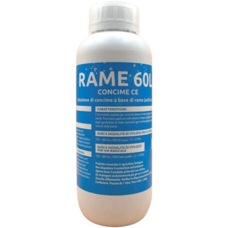Bio ALT RAME 60 L Rimedio biologico Solfato liquido Peronospora 1 LT