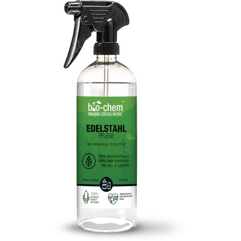 BIO-CHEM CLEANTEC GMBH bio-chem Edelstahl-Pflege | für Küche, Haushalt und Grill aus Edelstahl, Aluminium sowie Chrom | Edelstahl-Reiniger für strahlenden Glanz (0.75 l)