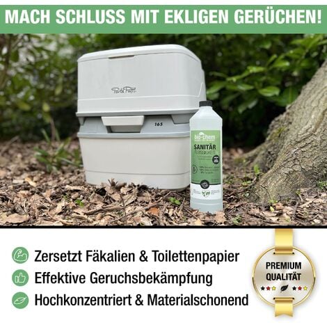 bio-chem Sanitärzusatz/ Bio Sanitärflüssigkeit für Campingtoilette, Chemietoilette sowie mobile Toilette (6 l: 5 l Kanister + 1 l Flasche + Ablasshahn)