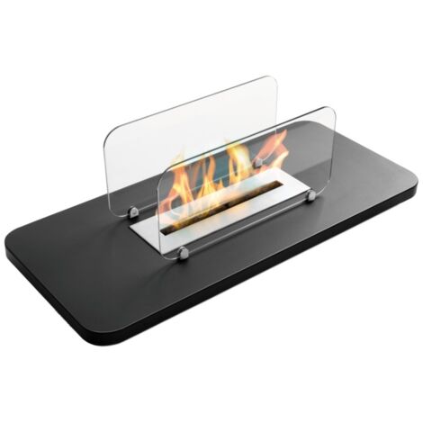 Bio-cheminée de table Rialto Noir 2,0 kW – réservoir 2,2 L, verre protecteur, design compact – Tecno Air System