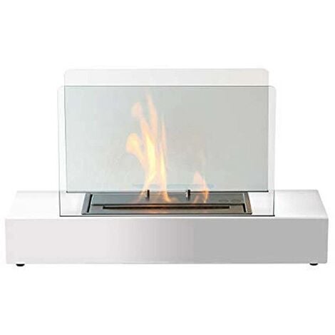 TECNO AIR SYSTEM Bio Ethanol Kamin Cremona Weisser Stahl und Glas 1,5Kw