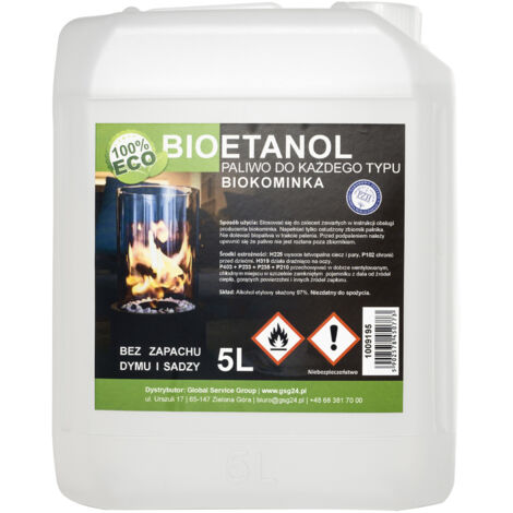 Bioalcool bioéthanol BIO combustible pour cheminée bio 5L