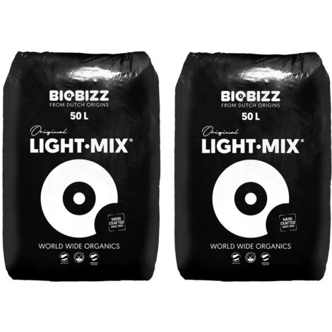 BioBizz Light-Mix - Substrat 2X50 litres favorise la croissance vigoureuse des semis, des jeunes plantes et des boutures