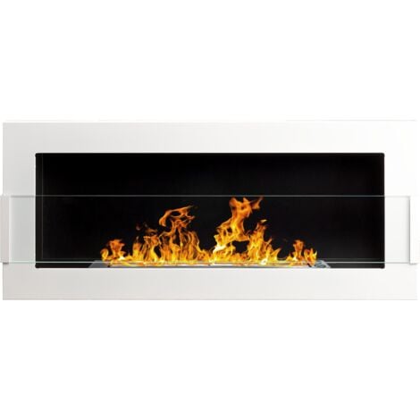 KAMIN DESIGN 90cm lucido bianco con vetro