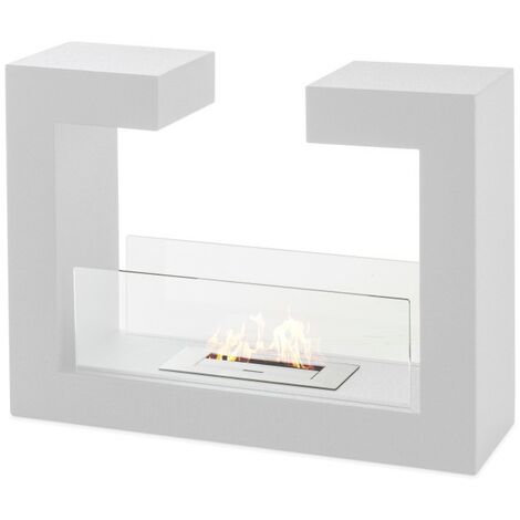 Biocamino da pavimento design moderno Tete a tete Bianco 2 kW/h