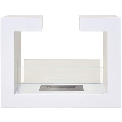 Biocamino da Pavimento Nathan Bianco 3,7 kW - 78x25x58h cm