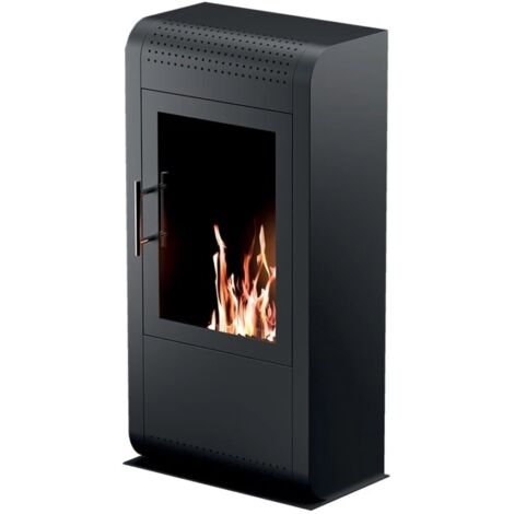 biocamino da pavimento tecno air system "ruby modello giga" nero, 3 kw