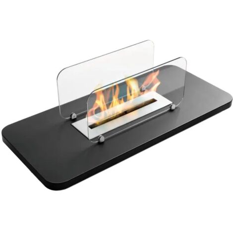 Biocamino da tavolo Rialto Nero 2,0 kW – serbatoio 2,2 L, vetro protettivo, design compatto – Tecno Air System