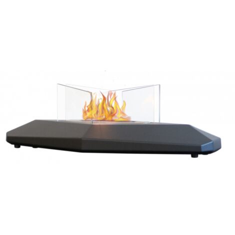 Biocamino de mesa Boston Negro 1,5 kW – capacidad 0,4 L, 4 cristales protectores, estructura de acero – Tecno Air System