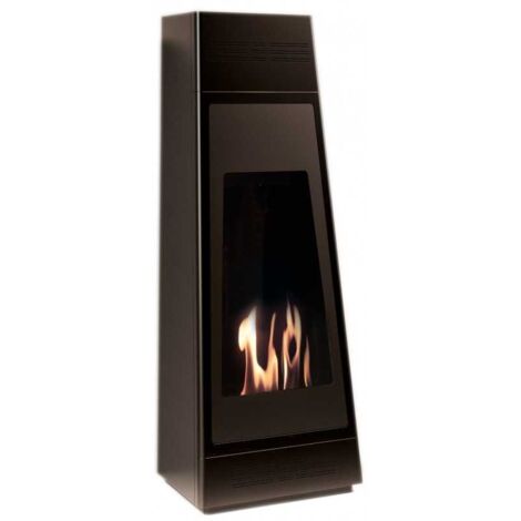 Biocamino de suelo Tokyo Negro 3 kW – vidrio frontal, capacidad 2 L, estructura alta 123 cm – Tecno Air System